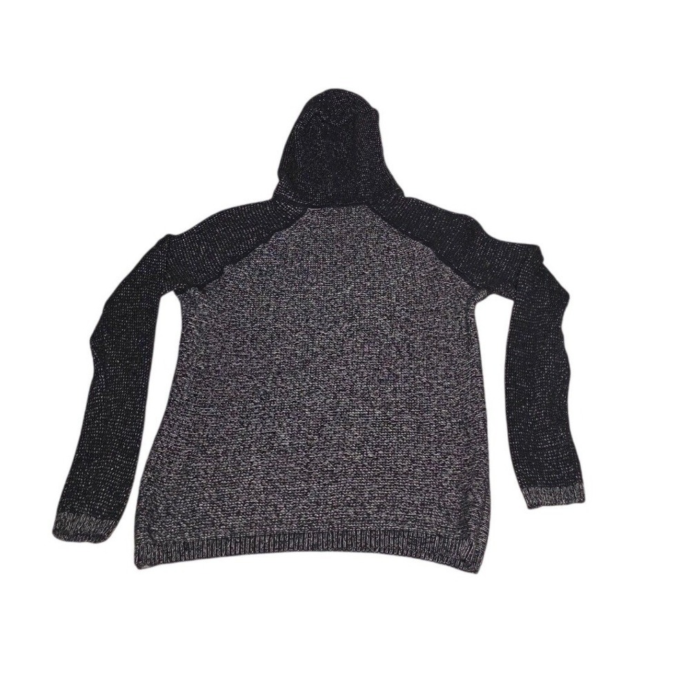 Eddie Bauer Women's Westbridge Marled Knit Hoodie Sweater Black Gray XL - Picture 2 of 5